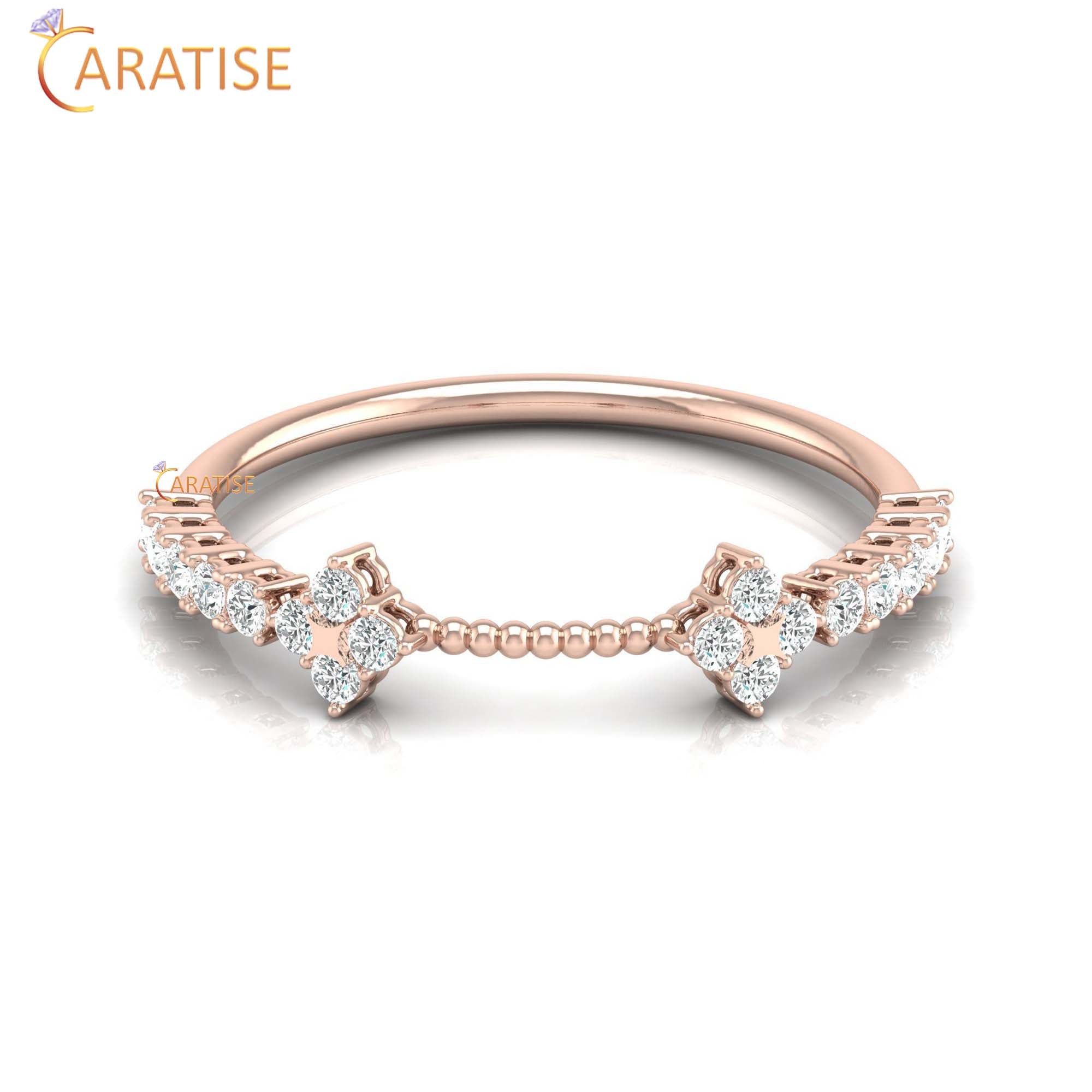 0.23 TDW Round Cut Minimalist Women's Diamond Ring