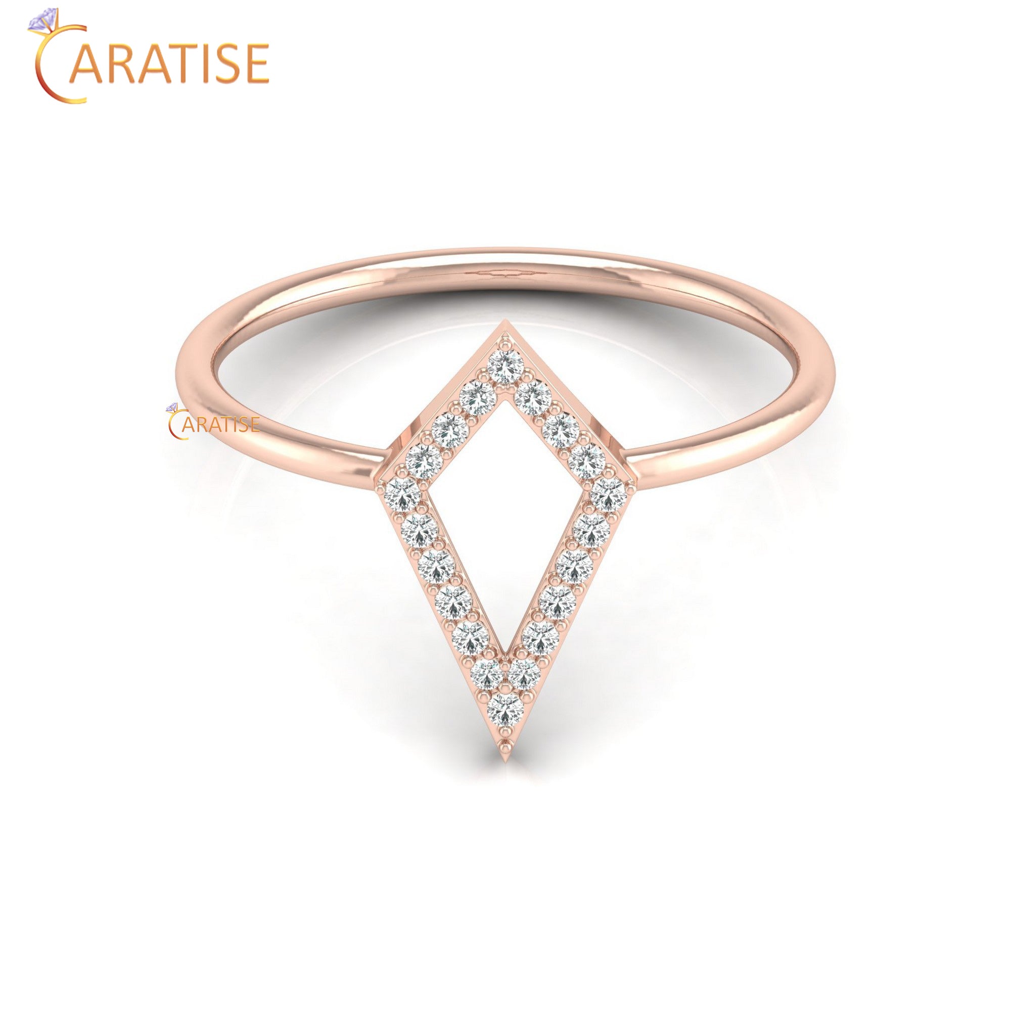 0.10 TDW Round Cut Minimalist Women's Diamond Ring
