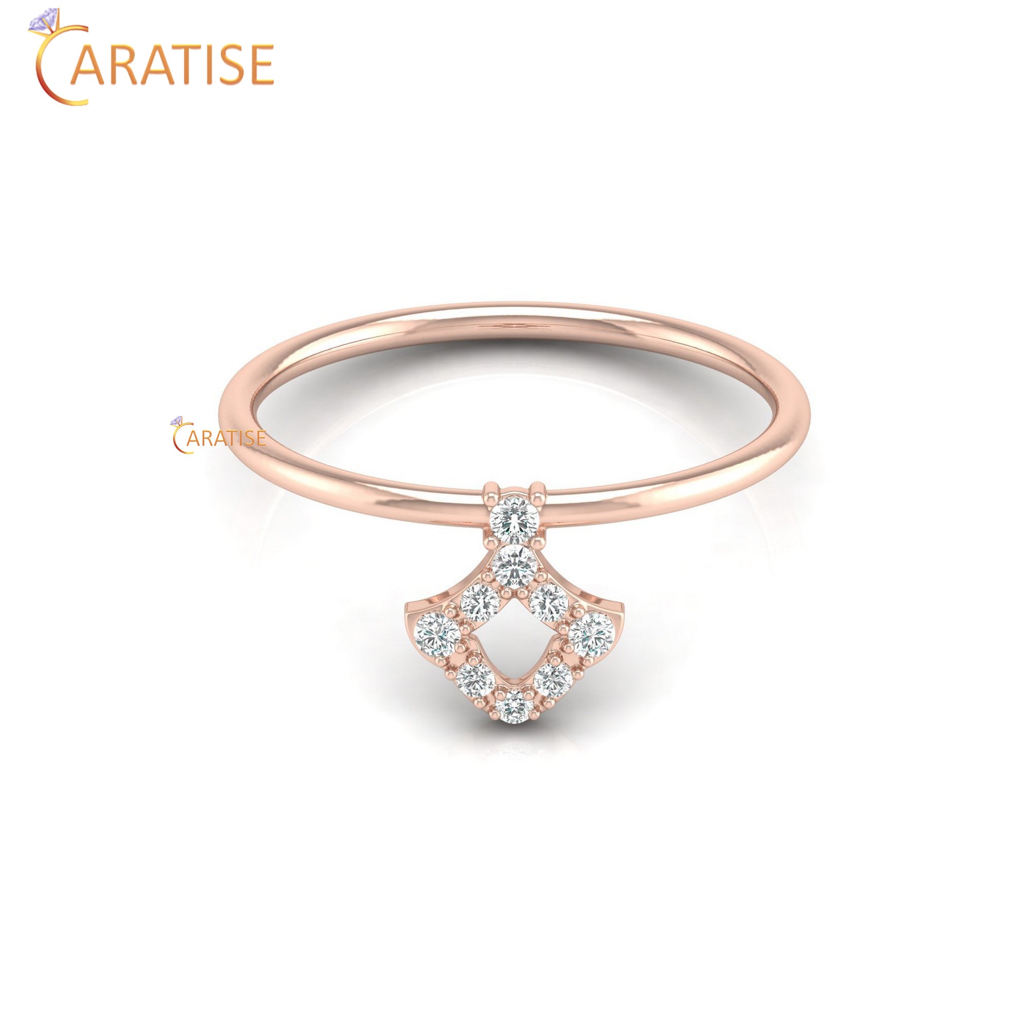 0.10 TDW Round Cut Minimalist Women's Diamond Ring