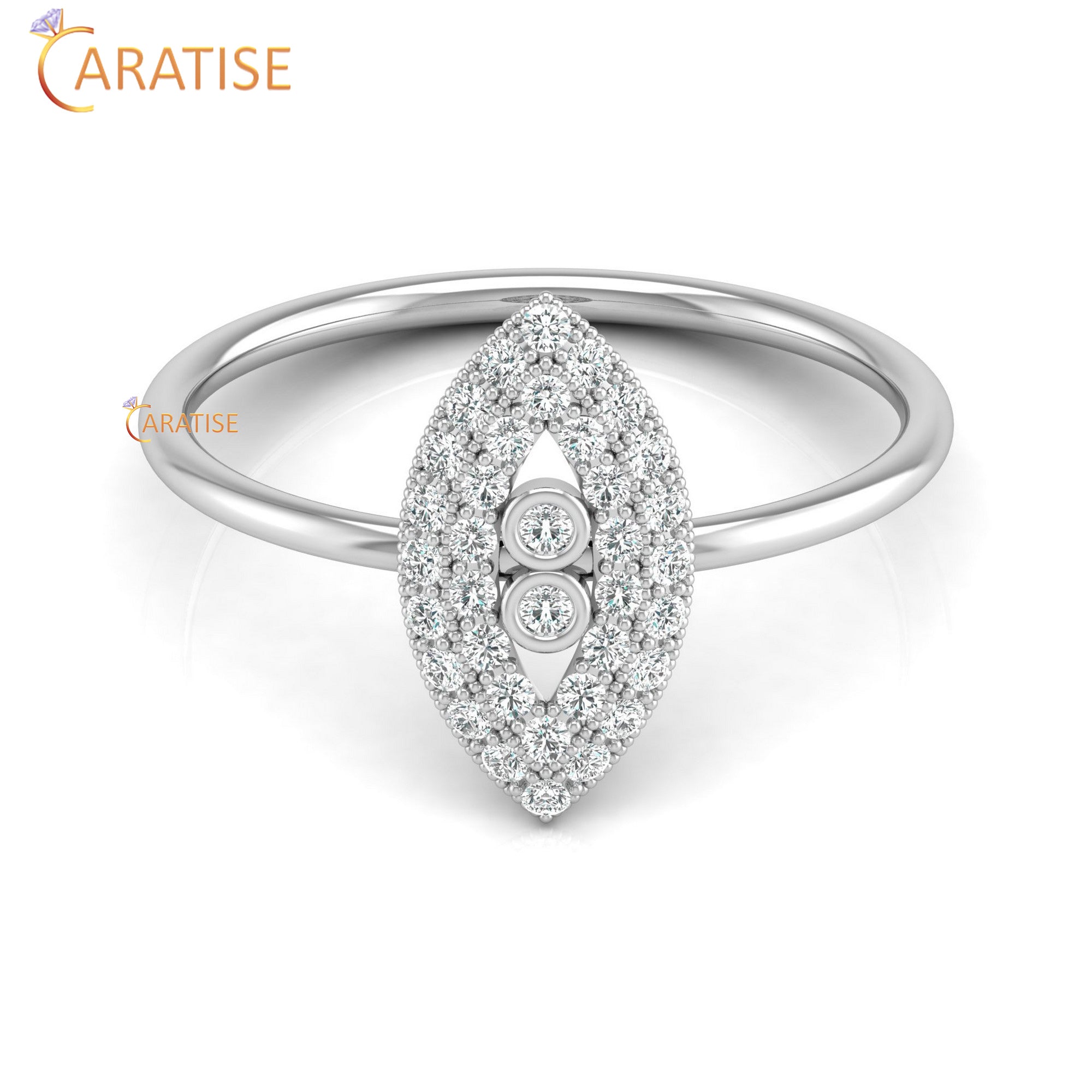 0.24 TDW Round Cut Women's Minimalist Diamond Ring