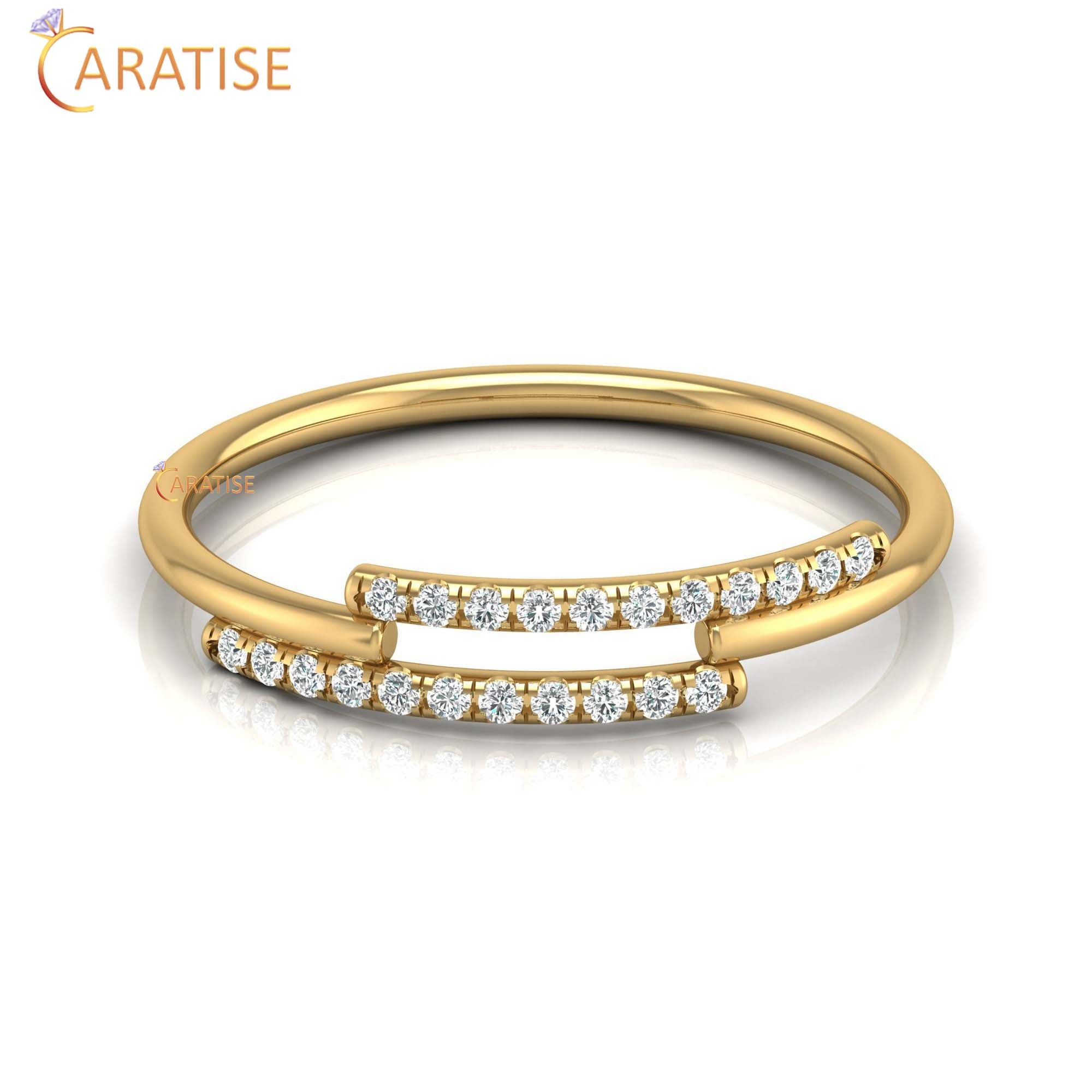 0.05 TDW Round Cut Minimalist Women's Diamond Ring