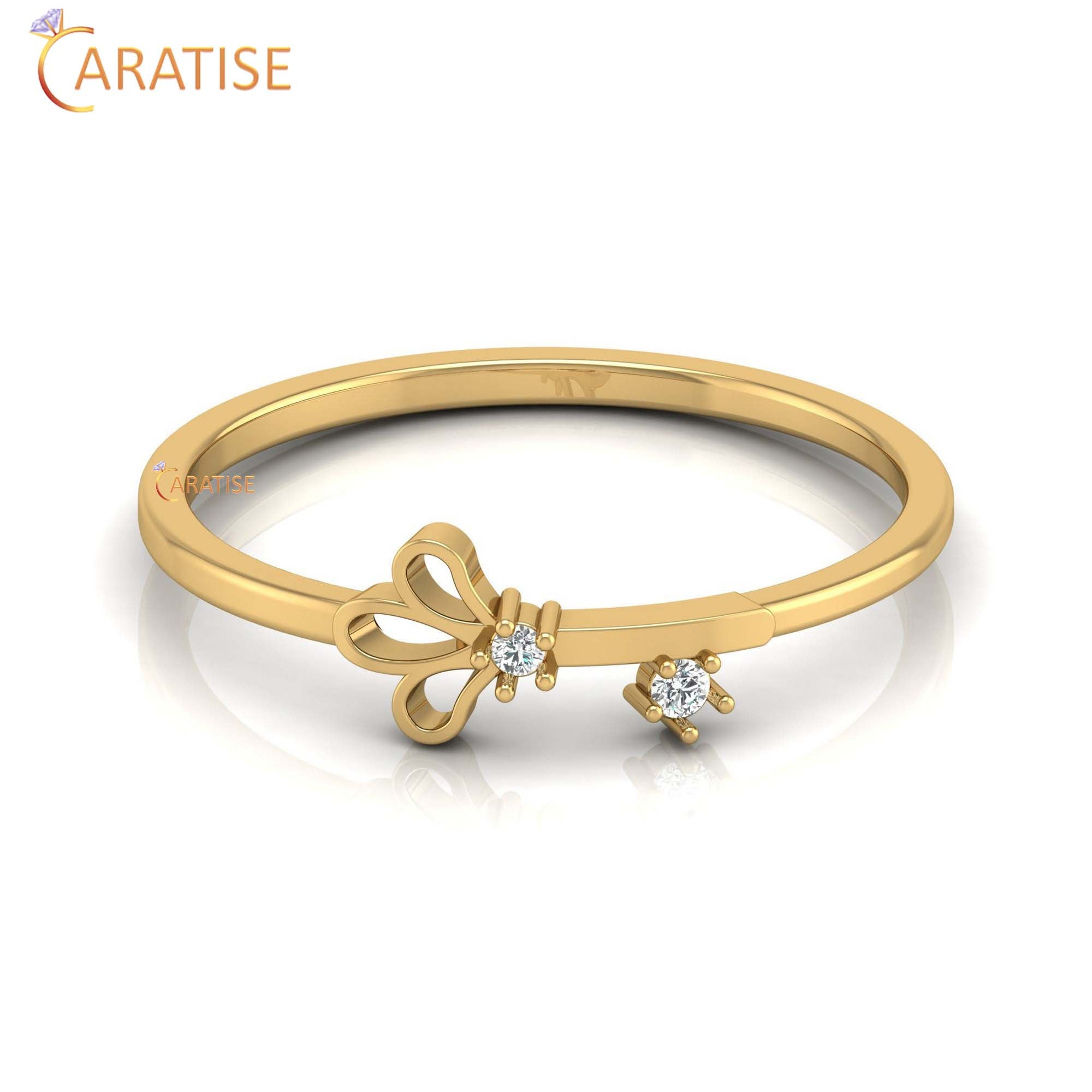 0.021 TDW Round Cut Minimalist Women's Diamond Ring