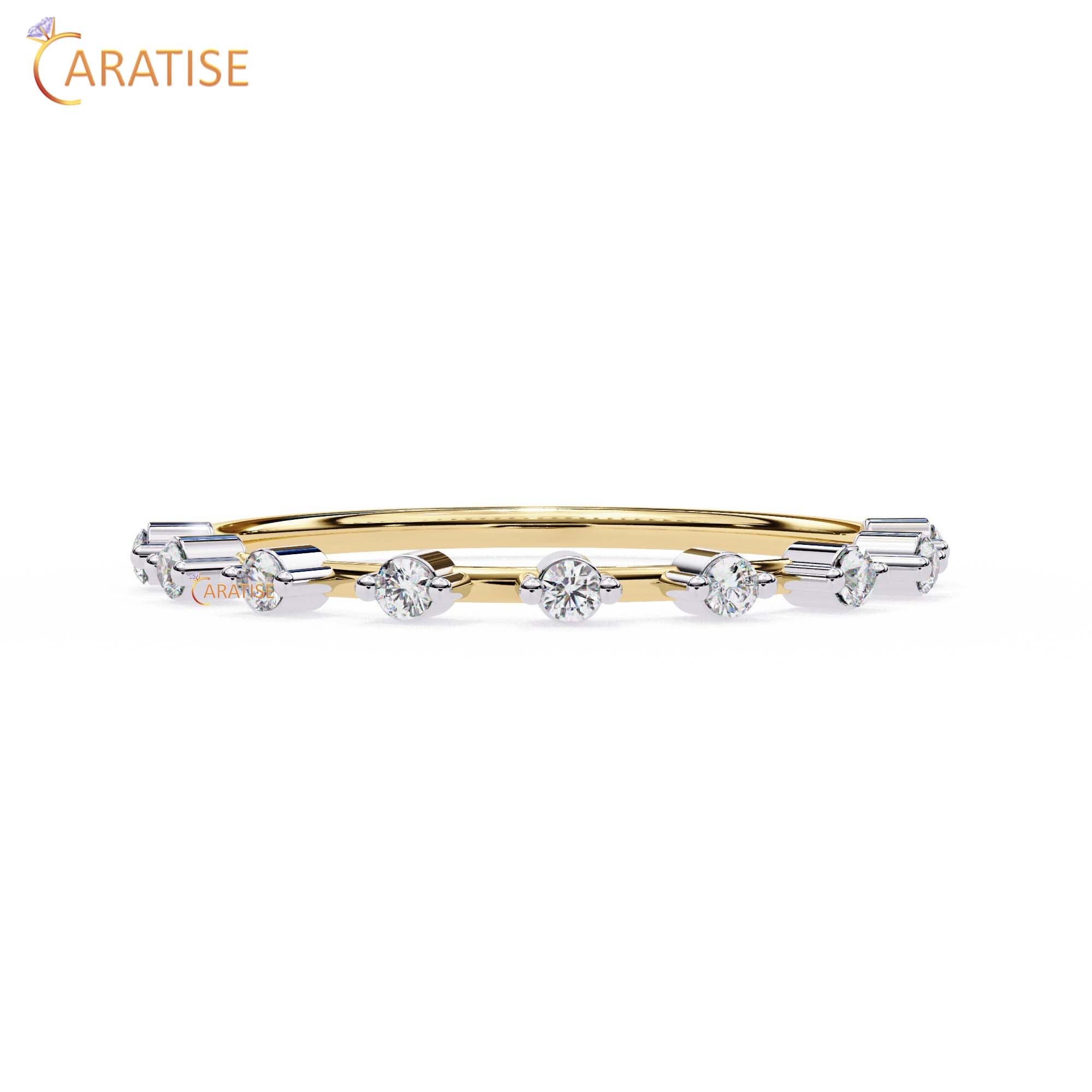 0.21 TDW Round Cut Diamond Women's Minimalist Ring