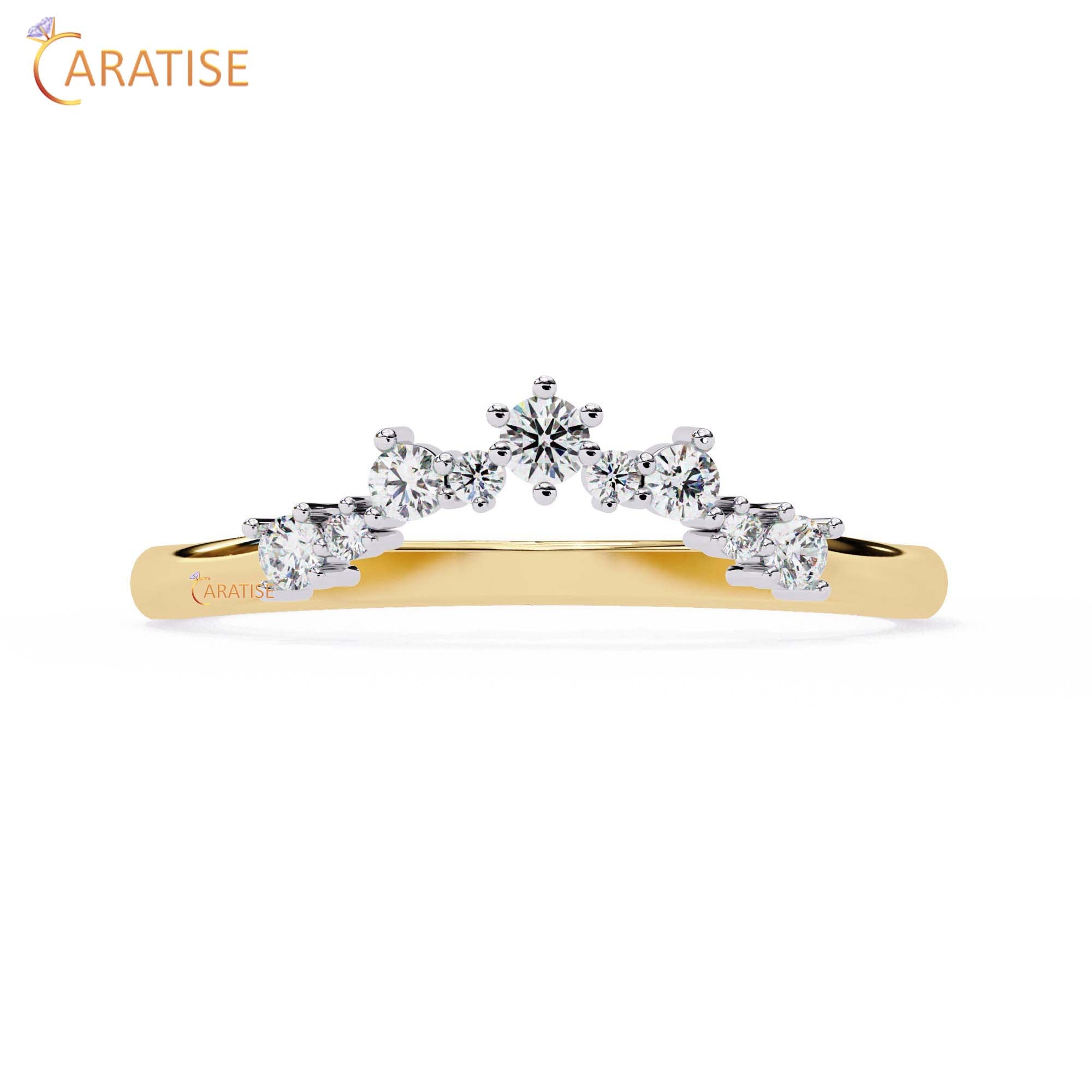 0.383 TDW Round Cut Diamond Women's Minimalist Ring