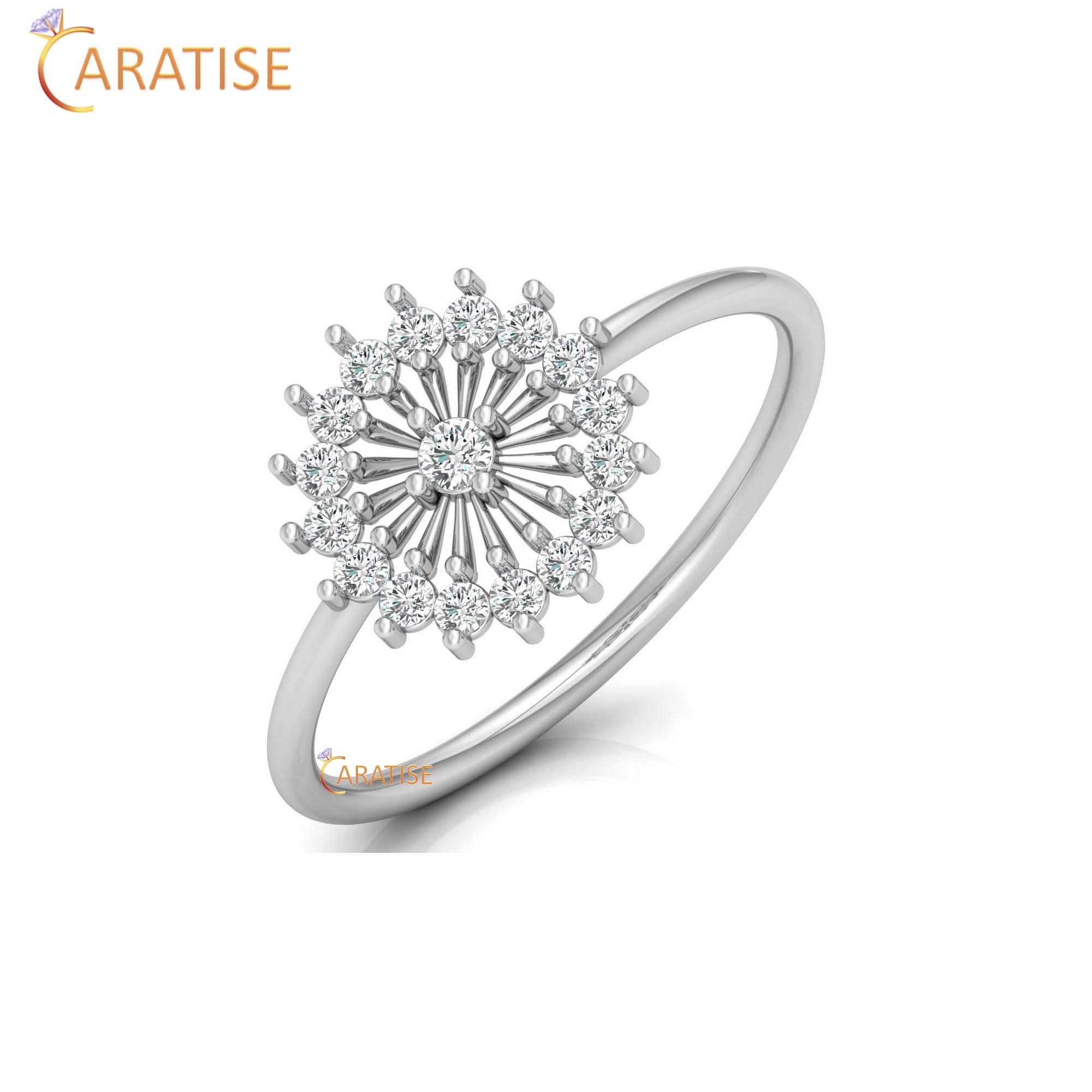0.23 TDW Round Cut Women's Minimalist Diamond Ring