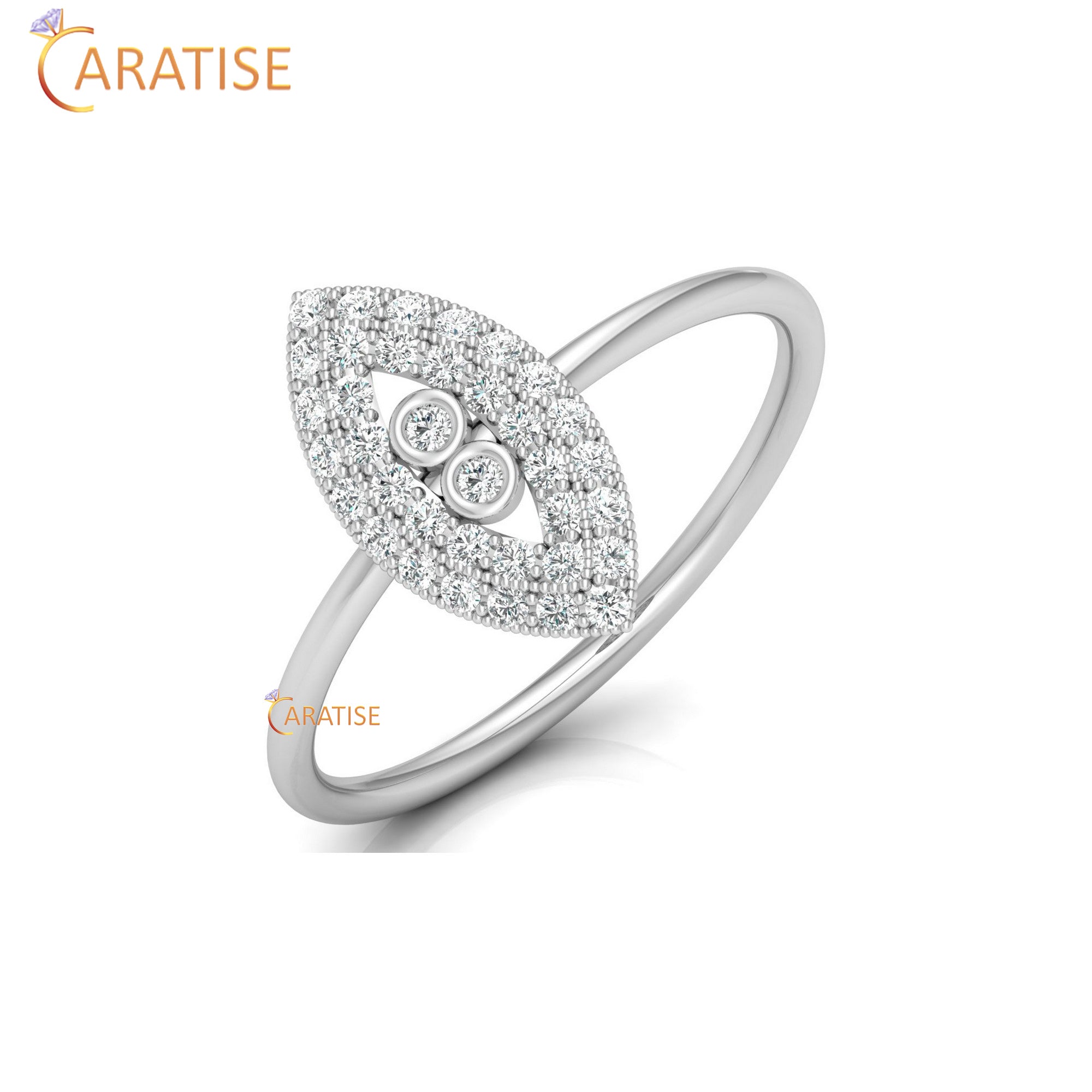 0.24 TDW Round Cut Women's Minimalist Diamond Ring