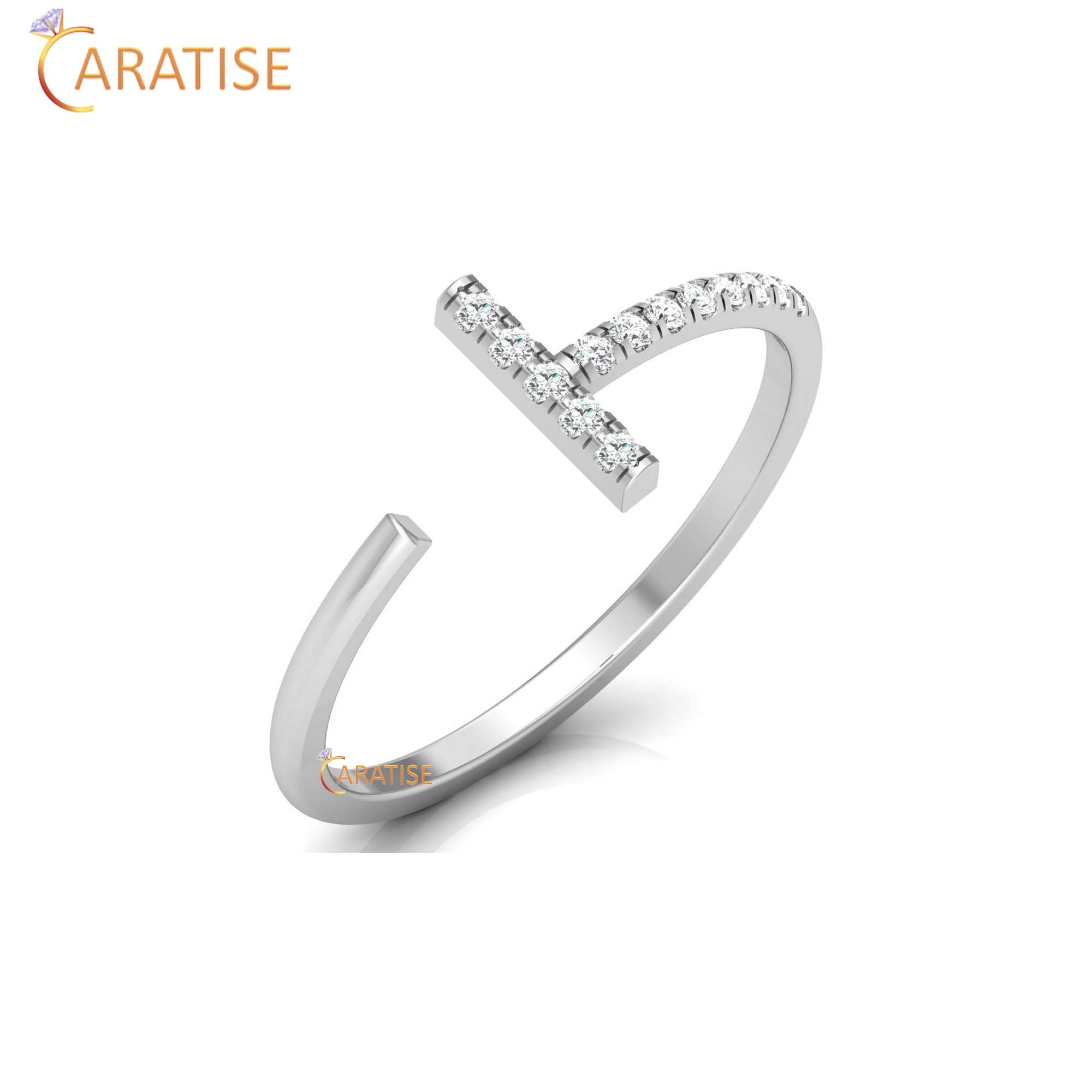 0.08 TDW Round Cut Minimalist Women's Diamond Ring