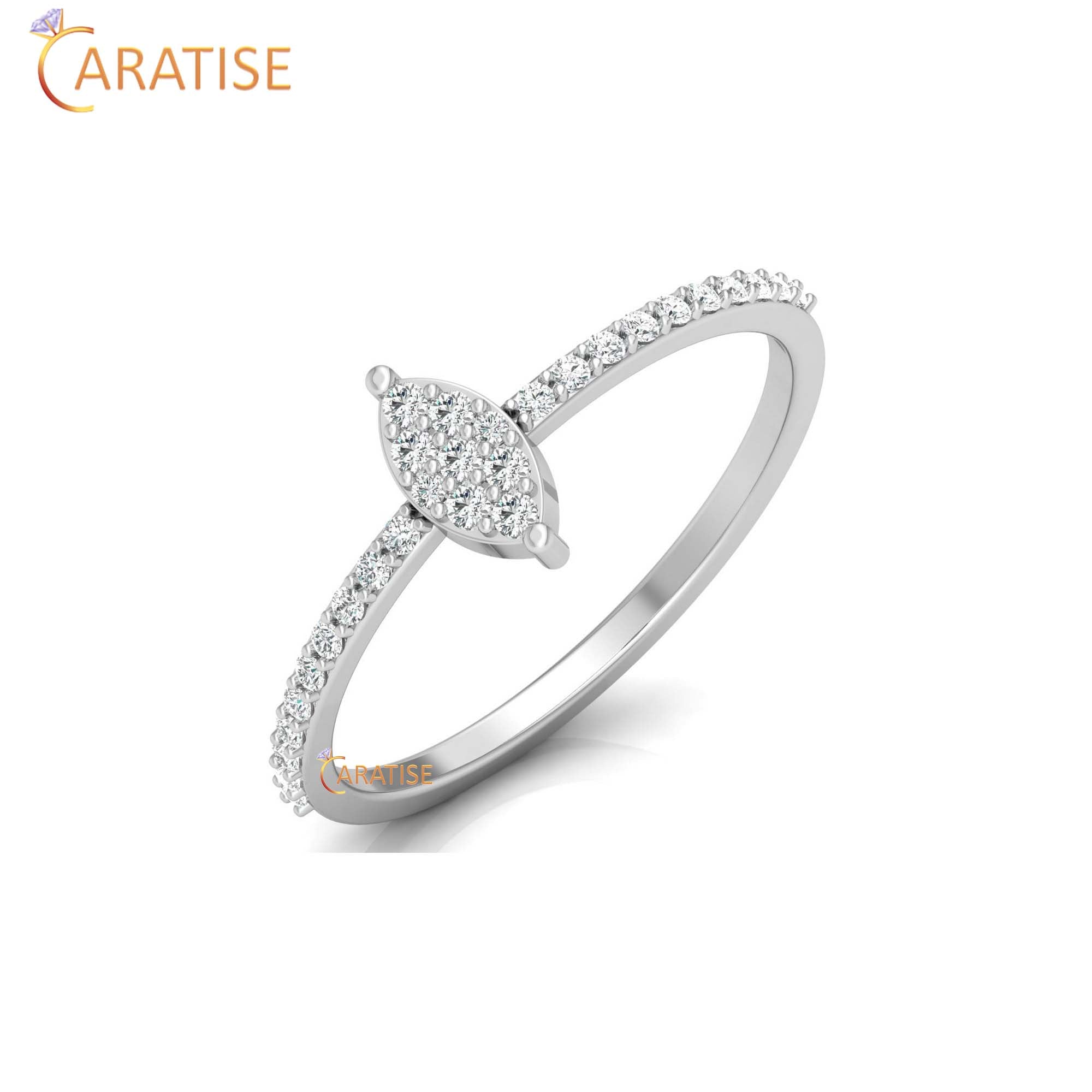 0.16 TDW Round Cut Minimalist Women's Diamond Ring