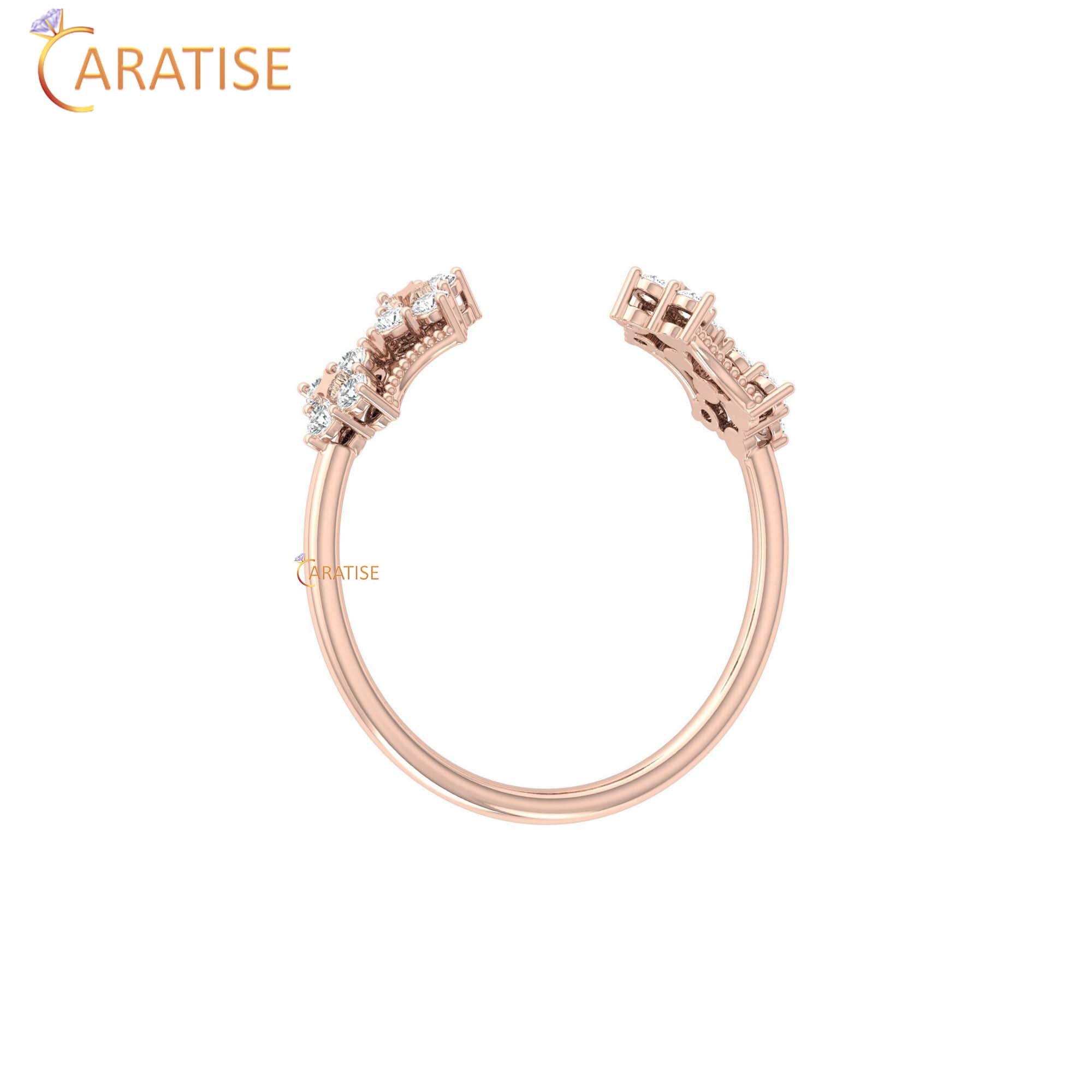 0.20 TDW Round Cut Minimalist Women's Diamond Ring