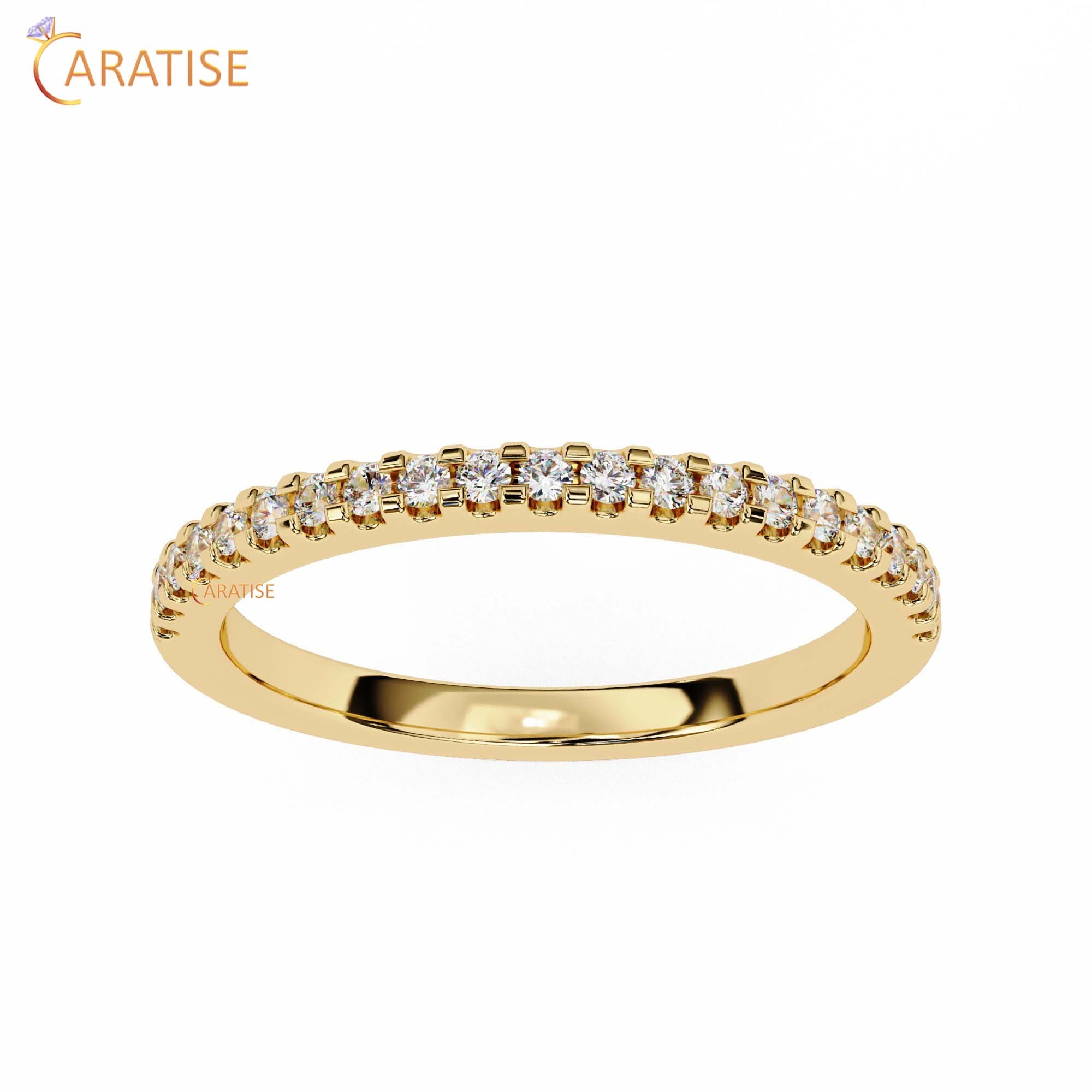 0.22 TDW Round Cut Diamond Women's Minimalist Band