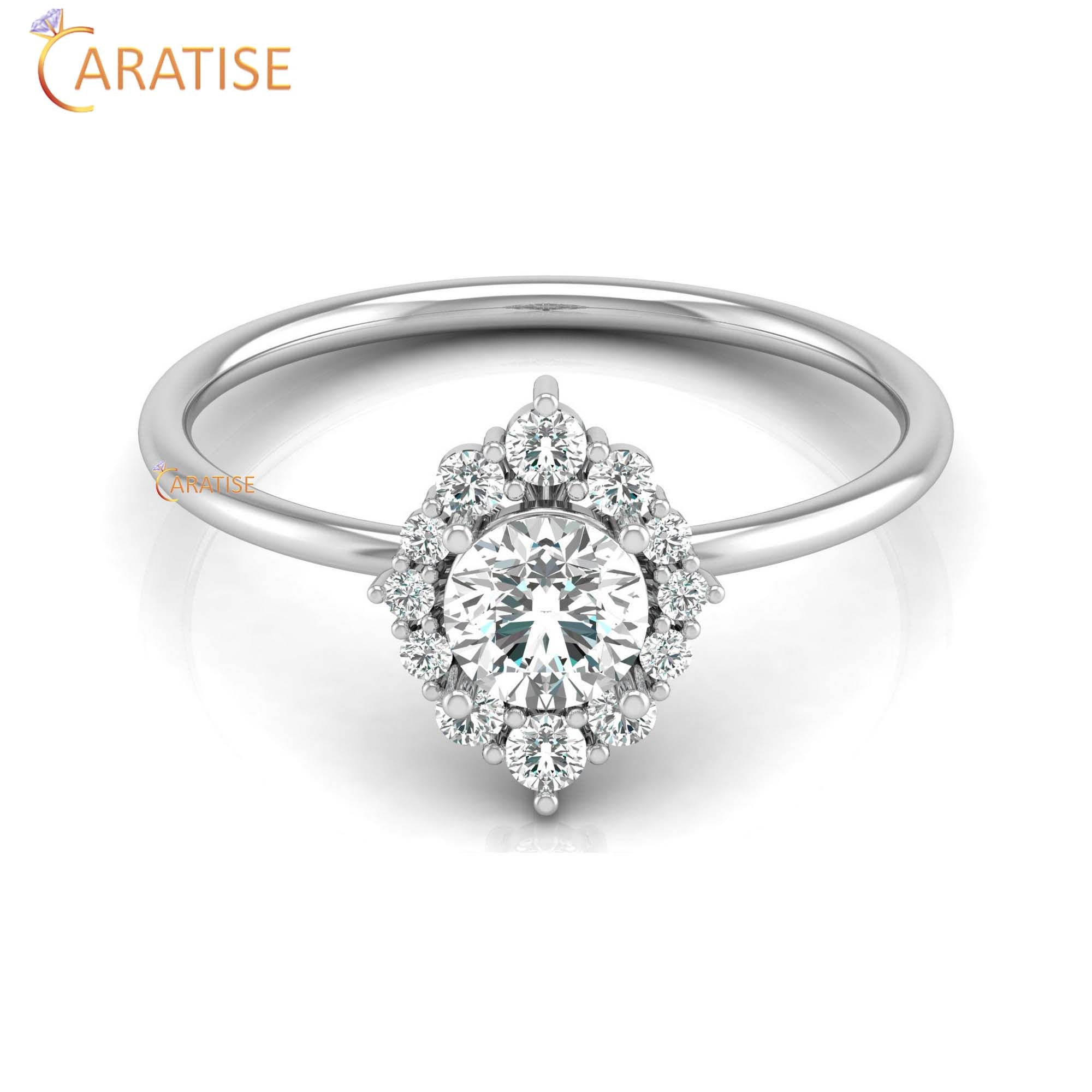 0.65 TDW Round Cut Women's Minimalist Diamond Ring