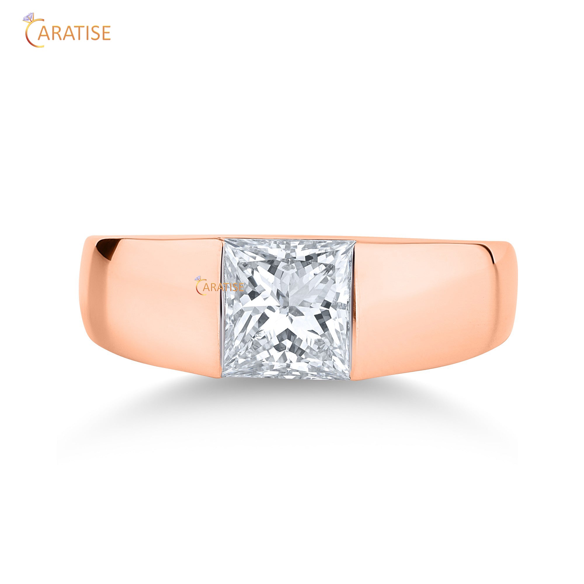 1.17 TDW Princess Cut Diamond Women's Solitaire Ring 925 Silver