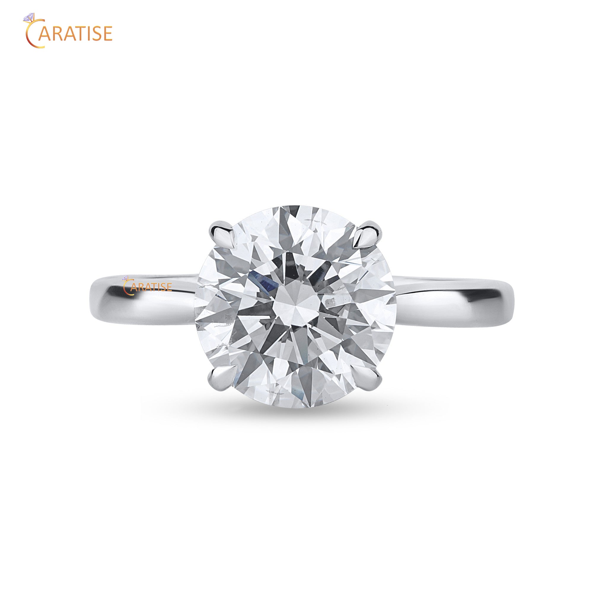 1.35 TDW Round Cut Diamond Women's Solitaire Ring 925 Silver