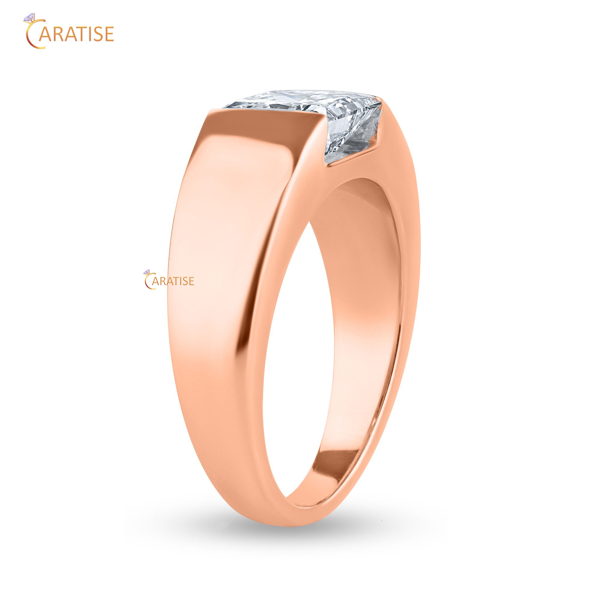 1.17 TDW Princess Cut Diamond Women's Solitaire Ring 925 Silver