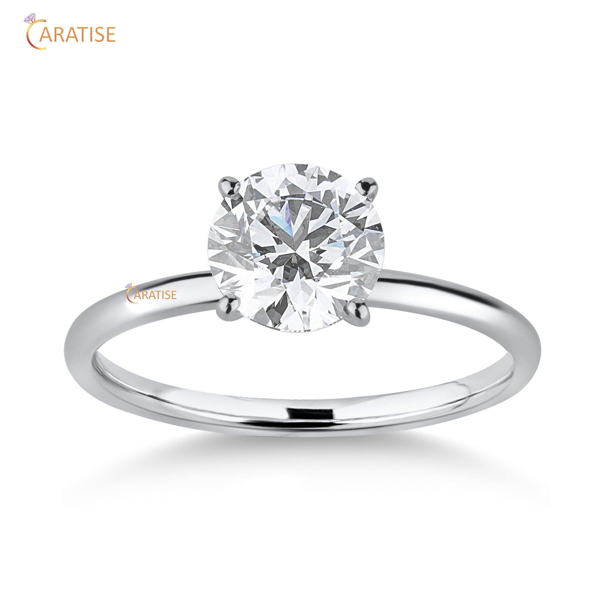 1.25 TDW Round Cut Diamond Women's Solitaire Ring 925 Silver