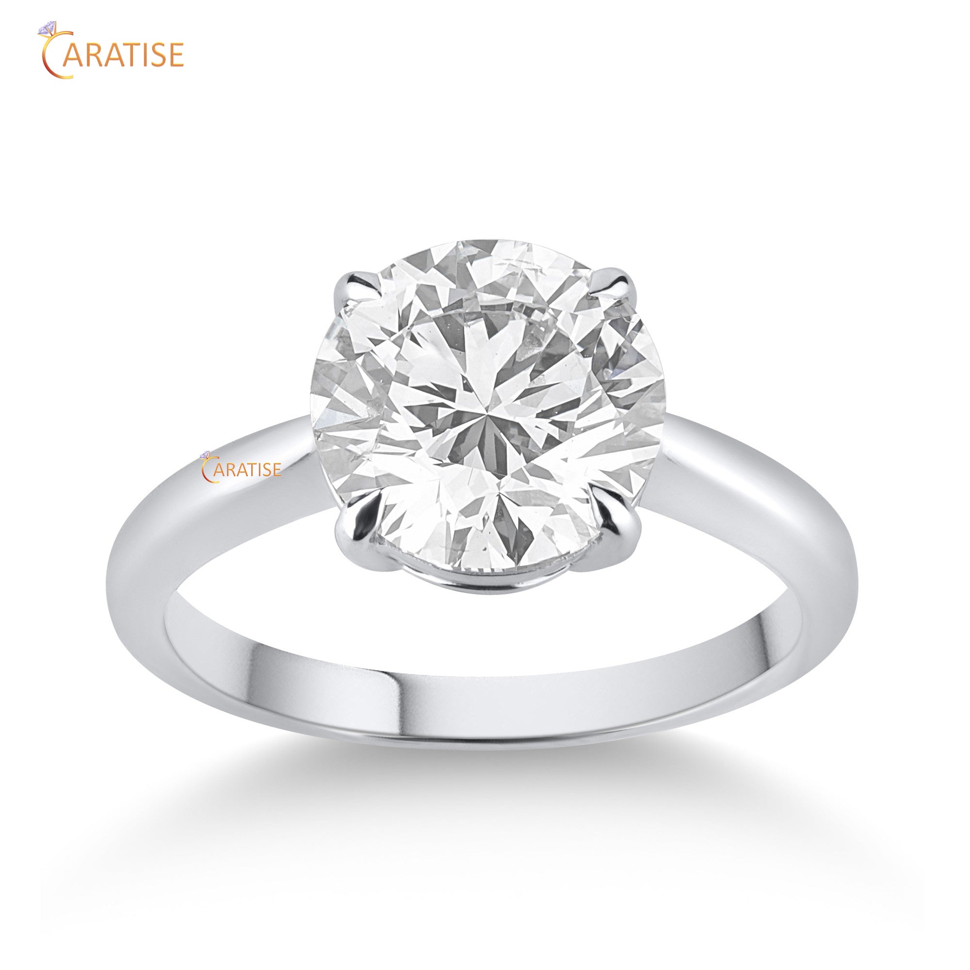 1.35 TDW Round Cut Diamond Women's Solitaire Ring 925 Silver