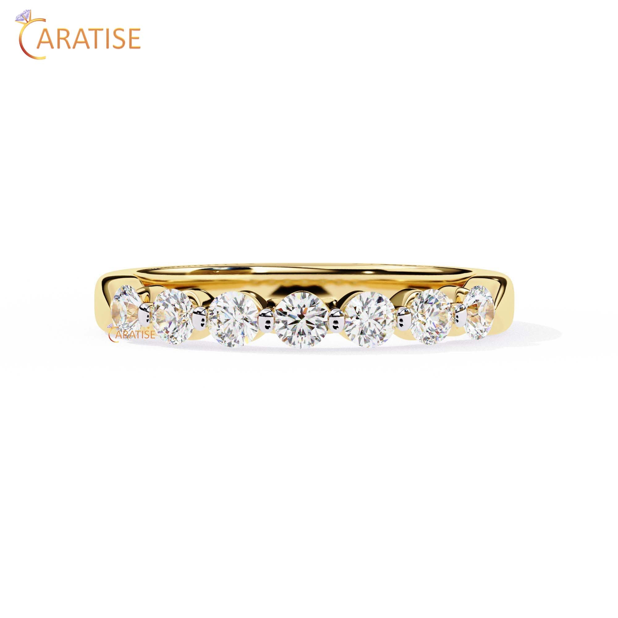 0.52 TDW Round Cut Diamond Women's Minimalist Ring