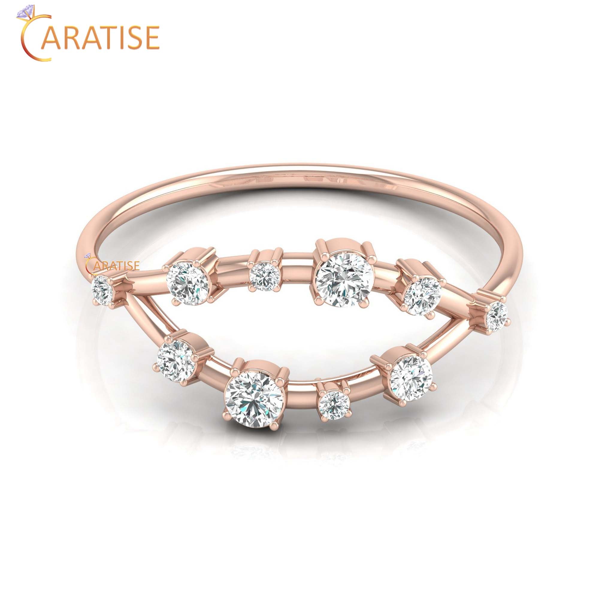 0.25 TDW Round Cut Women's Minimalist Diamond Ring