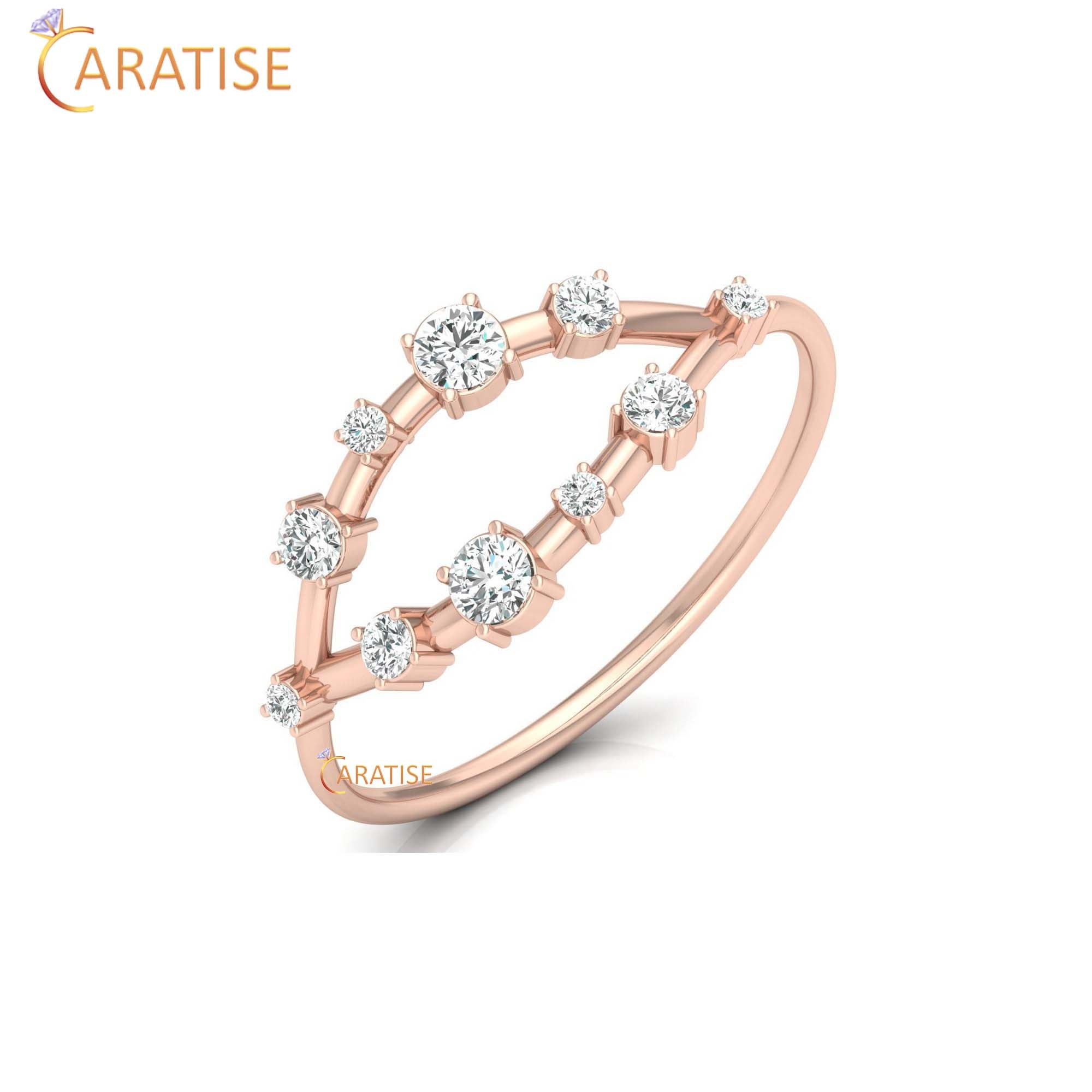 0.25 TDW Round Cut Women's Minimalist Diamond Ring