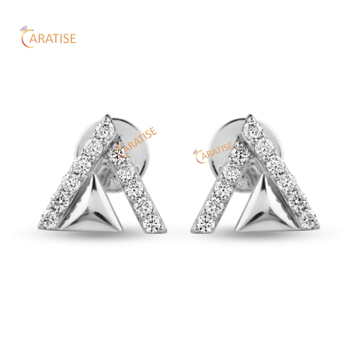 0.266 TDW Round Cut Diamond Earring 925 Silver