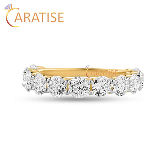 2.75 TDW Round Cut Moissanite Diamod Eternity Band Ring 925 Silver