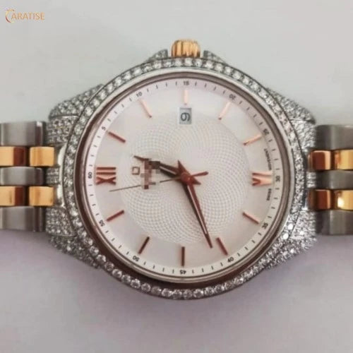 2.85 TDW Round Cut Diamond Watch | Moissanite Diamond Watch | Perfect for Her | Birthday Gift For Her
