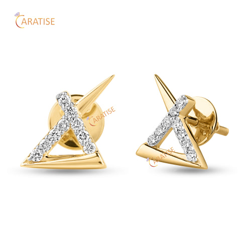 0.216 TDW Round Cut Diamond Earring 925 Silver