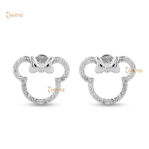 0.638 TDW Round Cut Diamond Earring 925 Silver