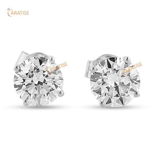 0.97 TDW  Round Cut Moissanite Diamond Stud 925 Silver