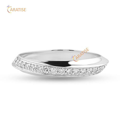 0.18 TDW Round Cut Moissanite Diamond Band Ring 925 Silver