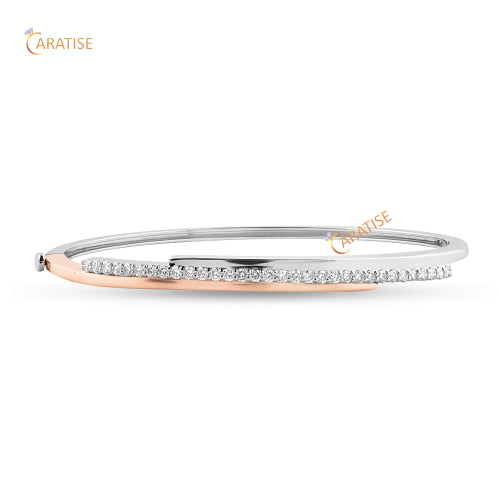 0.60 TDW Round Cut Diamond Diamond Bracelet 925 Silver