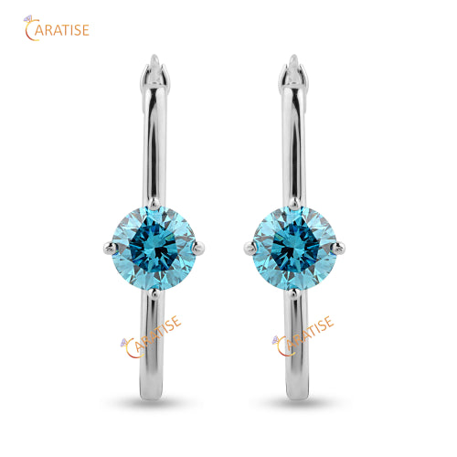 1.40 TDW F.B. Round Cut Diamond Earring 925 Silver