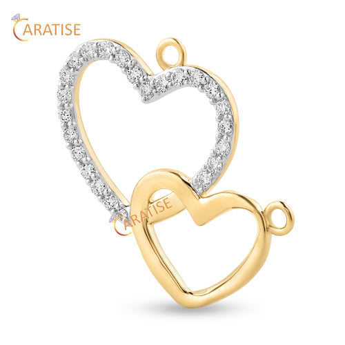 0.79 TDW Round Cut Heart Diamond Pendant 925 Silver