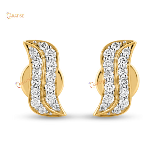 0.31 TDW Round Cut Diamond Earring 925 Silver