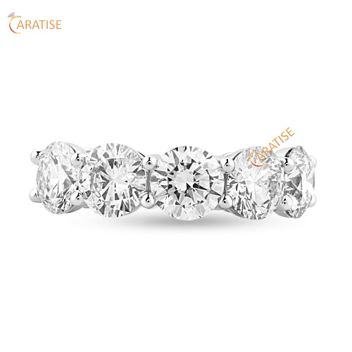 5.00 TDW Round Cut Diamond Eternity Band Ring 925 Silver