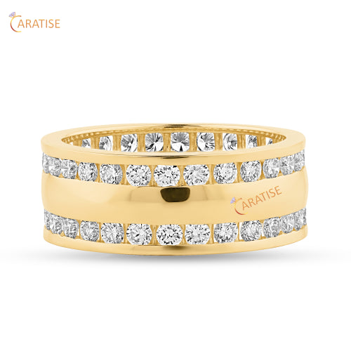 1.67 TDW Round Cut Diamond Eternity Band Ring 925 Silver