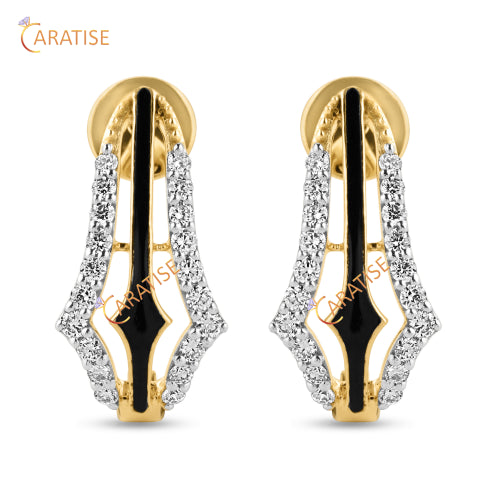 0.432 TDW Round Cut Diamond Earring 925 Silver