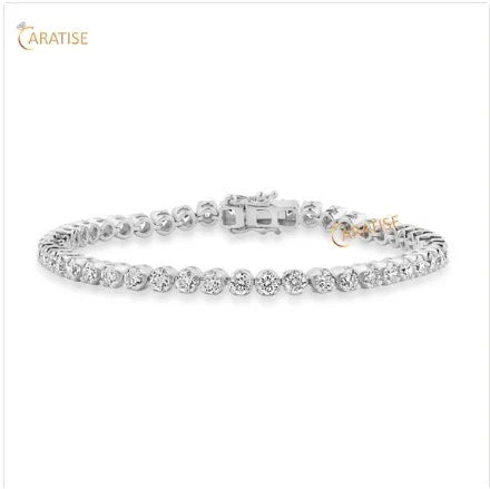 2.915 TDW Round Cut Diamond Tennis Bracelet 925 Silver