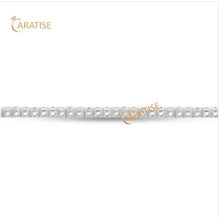 4.06 TDW Emerald Cut Diamond Bracelet Tennis Bracelet 925 Silver