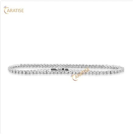 1.80 TDW Round Cut Diamond Tennis Bracelet 925 Silver