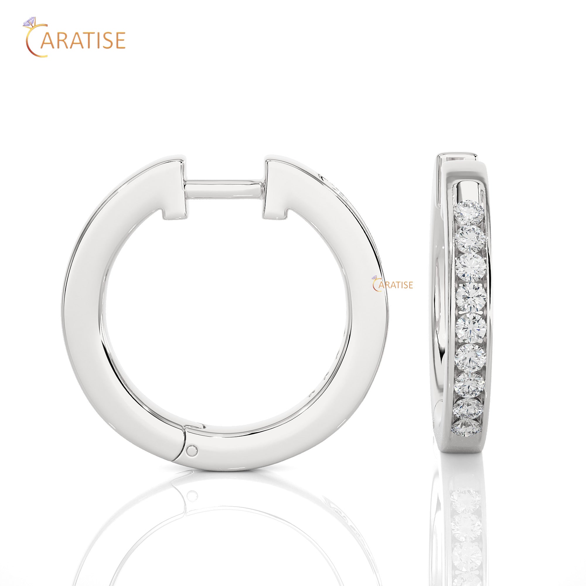 0.52 TDW Round Cut Moissanite Diamond Hoop Earring 925 Silver
