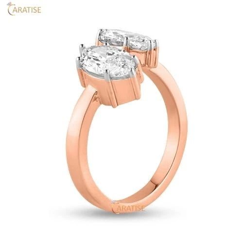 1.64 TDW Marquise Cut Diamond Engagement Ring 925 Silver