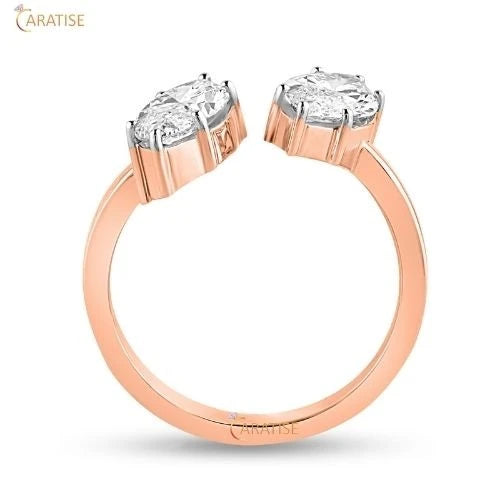 1.64 TDW Marquise Cut Diamond Engagement Ring 925 Silver