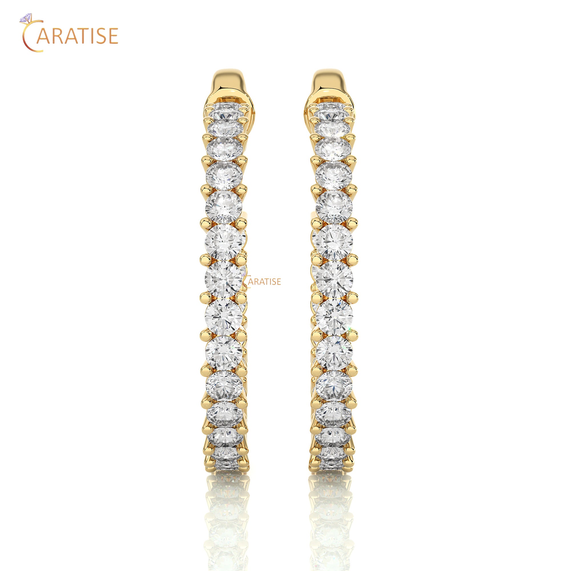 0.92 TDW Round Cut Moissanite Diamond Hoop Earring 925 Silver