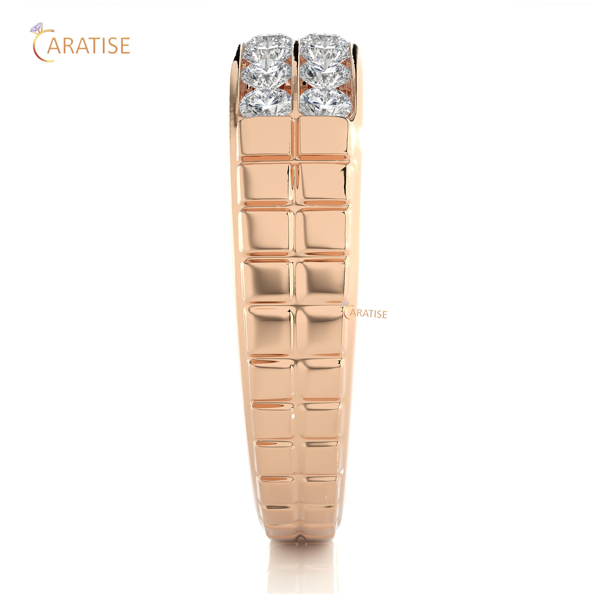 0.82 TDW Round Cut Mossiante Diamond Women's Band Ring