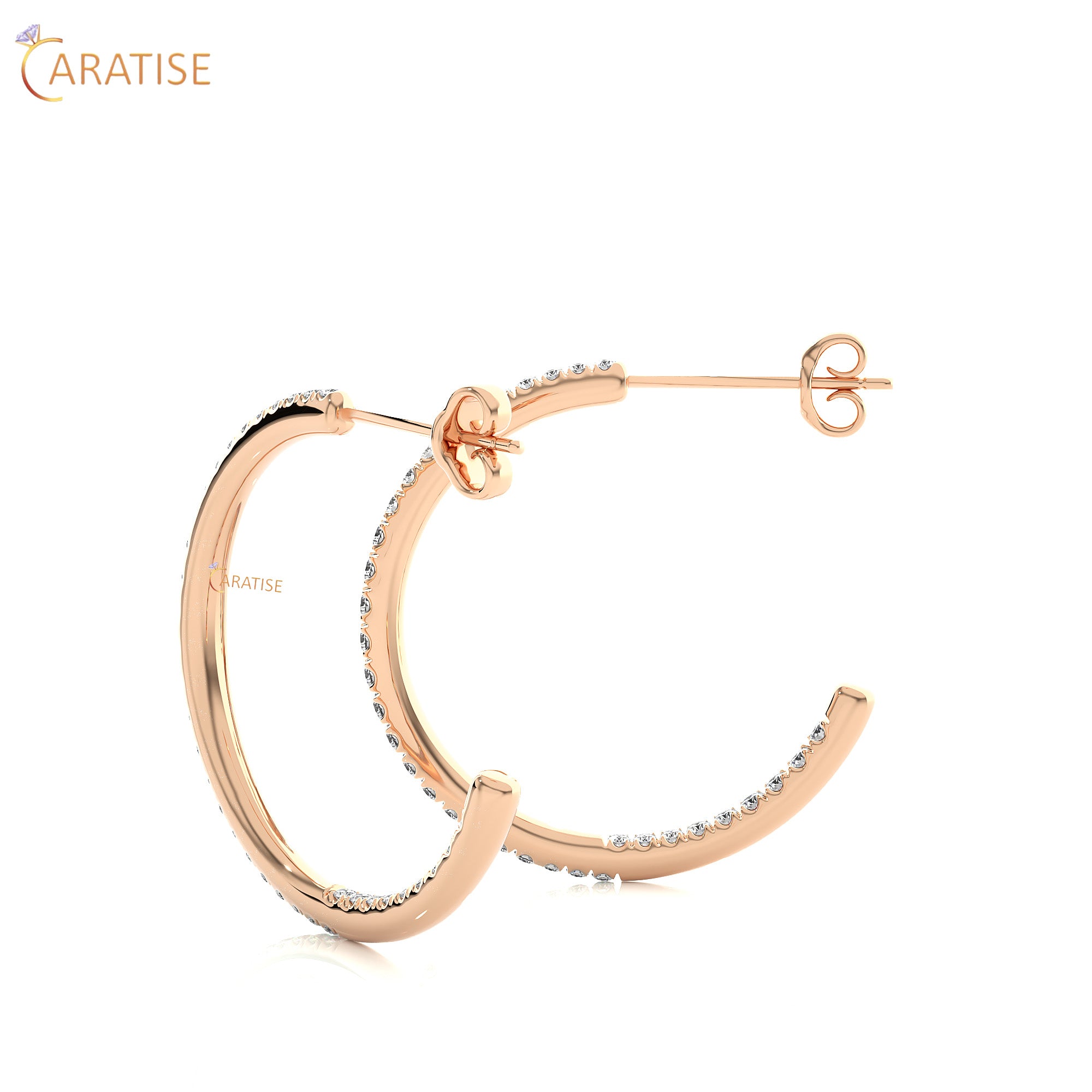 0.38 TDW Round Cut Moissanite Diamond Hoop Earring 925 Silver