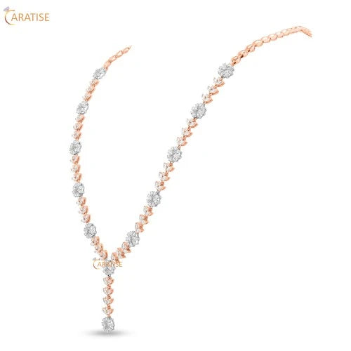 6.62 TDW Round & Marquise Cut Diamond Necklace 925 Silver