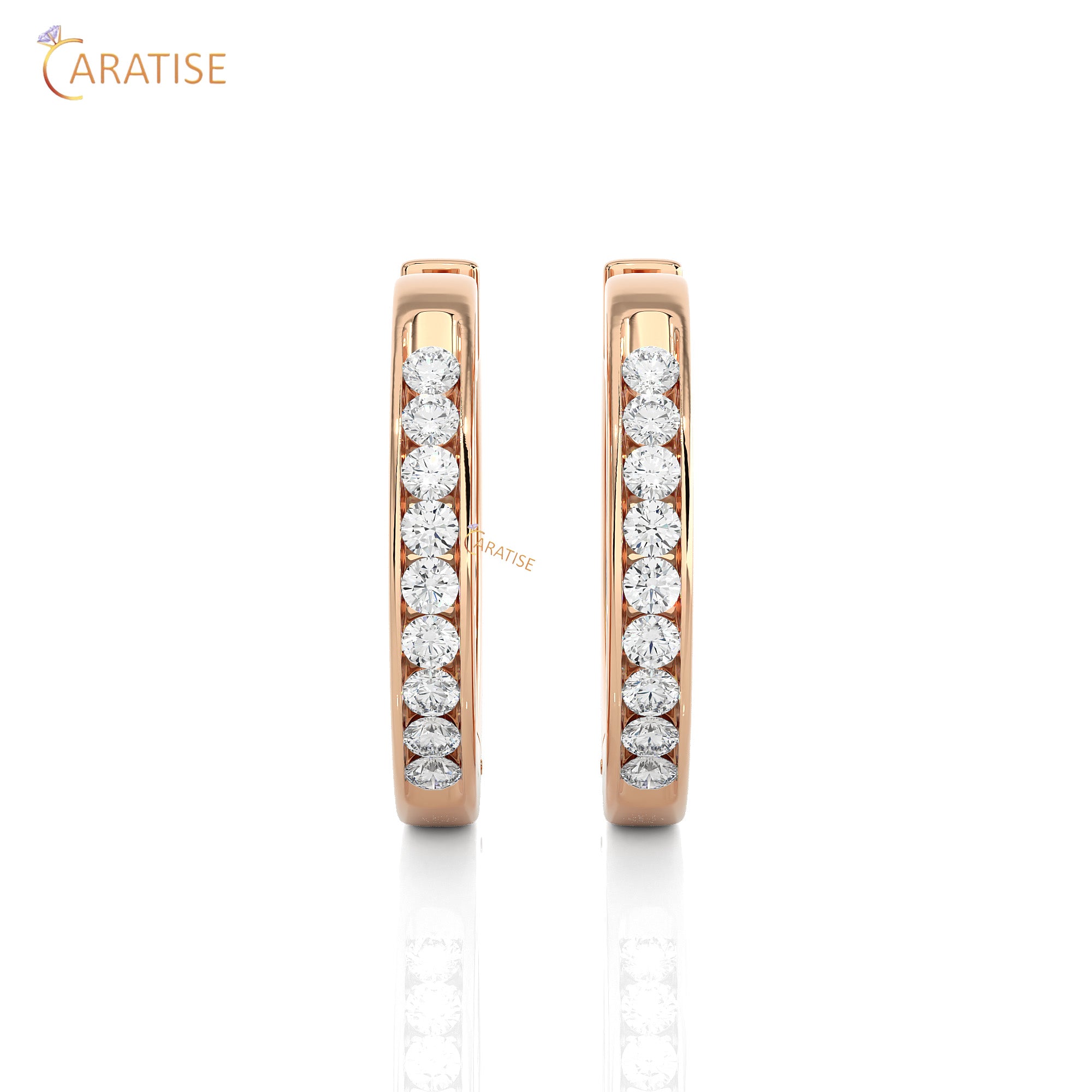 0.52 TDW Round Cut Moissanite Diamond Hoop Earring 925 Silver