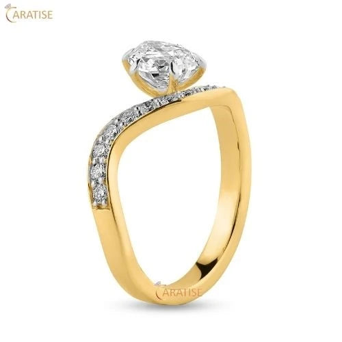 1.56 TDW Pear & Round Cut Diamond | 925 Silver | Promise Diamond Ring | Complete Your Love Story