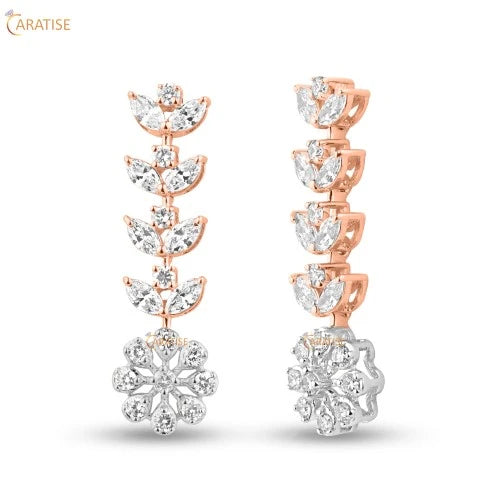 6.62 TDW Round & Marquise Cut Diamond Necklace 925 Silver